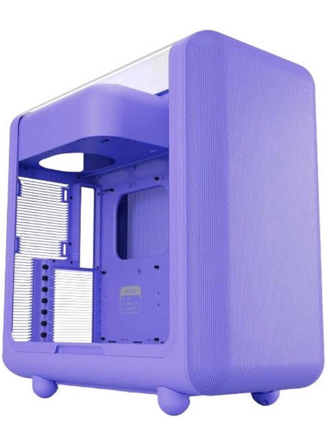 X50 ATX Mid-Tower PC Case, Laminated Acoustic Glass, Full-Coverage Micro-Mesh, Up to 10 Fans, 360mm Radiator Support, USB-C & USB-A Front I/O, GPU 430mm, CPU Cooler 170mm, 1x 3.5” + 2x 2.5” Drive Bays, Premium Airflow Gaming/High-Performance Build, Taro Milk | CS-HYTE-X50G-TM